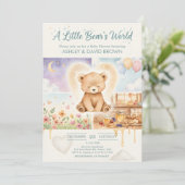 A Little Bear’s Teddy Bear Neutral Baby Shower Einladung (Stehend Vorderseite)