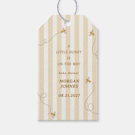 A Little Bee Baby Shower Invitation Geschenkanhänger (Vorderseite)
