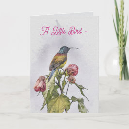 A LITTLE BIRD GET WELL CARD DANKESKARTE