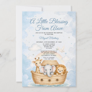 A Little Blessing from Above Noah's Ark Baptism Einladung