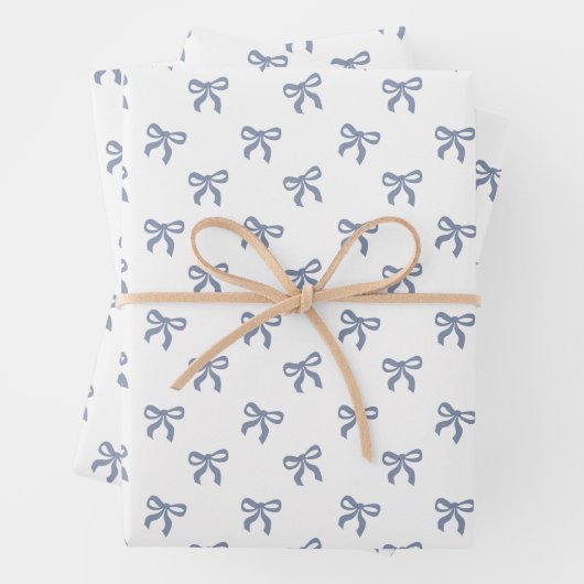 A Little Blue Jean Baby Blue Coquette Bow Geschenkpapier Set (Beispiel)