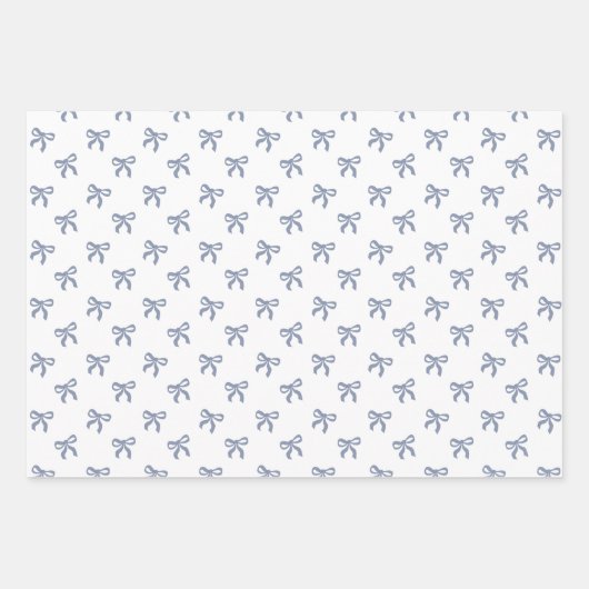 A Little Blue Jean Baby Blue Coquette Bow Geschenkpapier Set (Vorderseite)