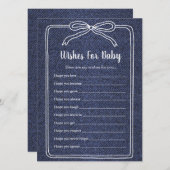 A Little Blue Jean Baby Denim Boy Baby Shower  Einladung (Vorne/Hinten)