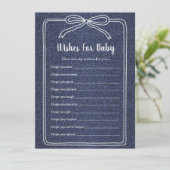 A Little Blue Jean Baby Denim Boy Baby Shower  Einladung (Stehend Vorderseite)