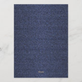 A Little Blue Jean Baby Denim Boy Baby Shower  Einladung (Rückseite)