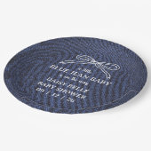 A Little Blue Jean Baby Denim Boy Baby Shower Pappteller (Schrägansicht)