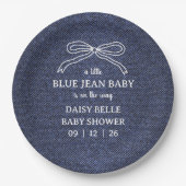 A Little Blue Jean Baby Denim Boy Baby Shower  Pappteller (Vorderseite)