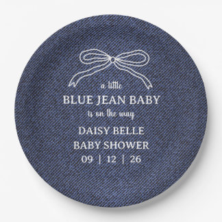 A Little Blue Jean Baby Denim Boy Baby Shower Pappteller