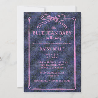 A Little Blue Jean Baby Denim Girl Baby Shower Ankündigung