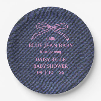 A Little Blue Jean Baby Denim Girl Baby Shower Pappteller