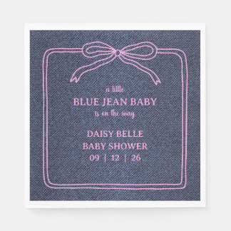 A Little Blue Jean Baby Denim Girl Baby Shower Serviette