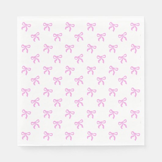 A Little Blue Jean Baby Pink Coquette Bow Serviette (Vorderseite)