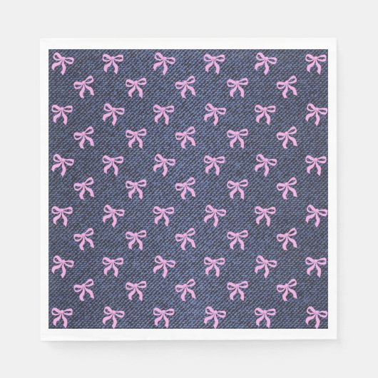 A Little Blue Jean Baby Pink Coquette Bow Serviette (Vorderseite)
