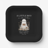 A Little Boo Cute Ghost Wildflowers Baby Shower Pappteller (Vorderseite)