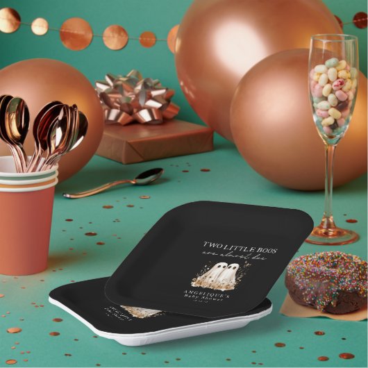 A Little Boo Cute Ghost Wildflowers Baby Shower Pappteller (Multi)