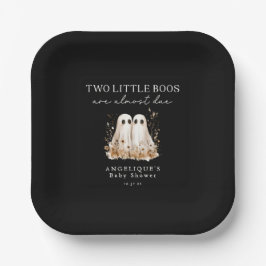 A Little Boo Cute Ghost Wildflowers Baby Shower Pappteller