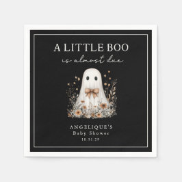 A Little Boo Cute Ghost Wildflowers Baby Shower Serviette