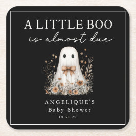 A Little Boo Ghost Wildflower Baby Shower Rechteckiger Pappuntersetzer
