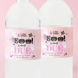A Little Boo | Halloween Girl Baby Dusche Wasserflaschenetikett