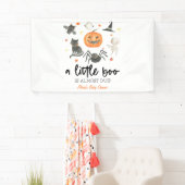 A Little Boo Is Almost Due! Baby Shower Halloween Banner (Insitu)