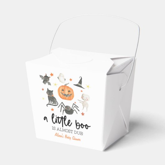 A Little Boo Is Almost Due! Baby Shower Halloween Geschenkschachtel (Vorderseite)