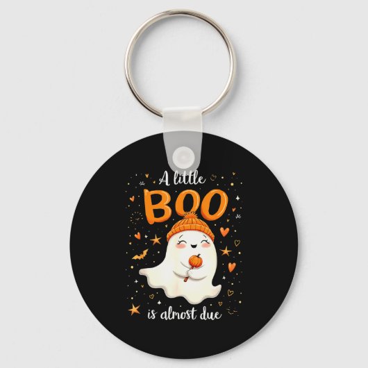 A Little Boo Is Almost Due Expecting Mom Halloween Schlüsselanhänger (Vorderseite)