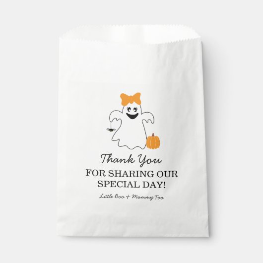 A Little Boo Is Almost Due Halloween Baby Shower Geschenktütchen (Vorderseite)