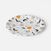 A Little Boo Is Almost Due Halloween Baby Shower Pappteller (Schrägansicht)