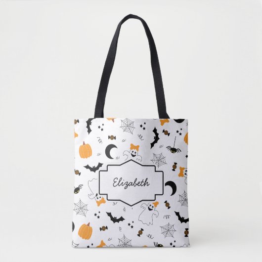 A Little Boo Is Almost Due Halloween Baby Shower Tasche (Vorderseite)