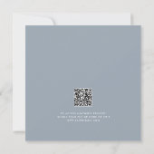 A Little Bunny Dusty Blue QR Code Baby Shower Einladung (Rückseite)