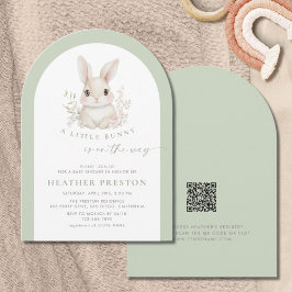 A Little Bunny Elegant Sage Green Arch Baby Shower Einladung