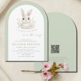 A Little Bunny Elegant Sage Green Arch Baby Shower Einladung