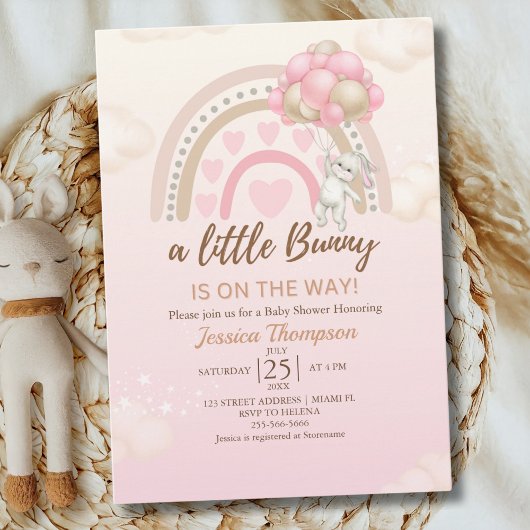 A Little Bunny is on the Way Baby Shower Girl Einladung