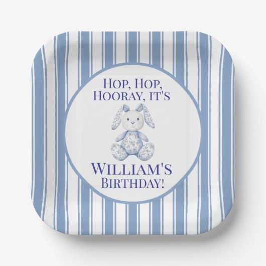 A Little Bunny is Turning One Pappteller (Vorderseite)