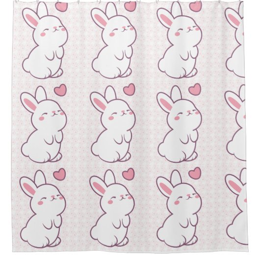 A Little Bunny Made of Feelings Duschvorhang (Vorderseite)