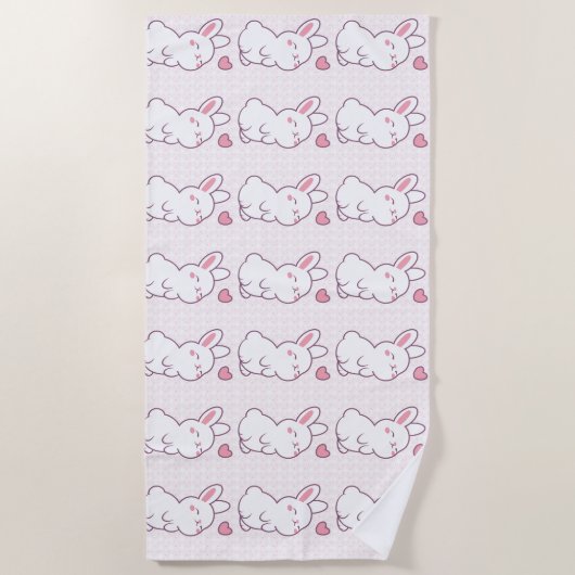 A Little Bunny Made of Feelings Strandtuch (Vorderseite)