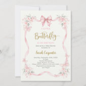 A little Butterfly Baby Shower Girl Invitation Einladung (Vorderseite)