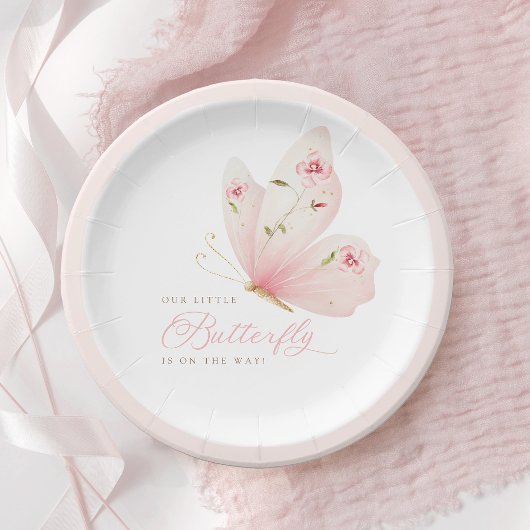 A Little Butterfly Baby Shower Pappteller