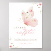 A Little Butterfly Diaper Raffle Table Sign Poster (Vorne)