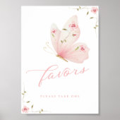 A Little Butterfly Favors Table Sign Poster (Vorne)