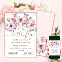 A Little Butterfly | Floral Butterfly Baby Shower