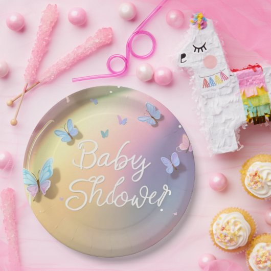A Little Butterfly Has Arrived-paper plat Pappteller (Party)