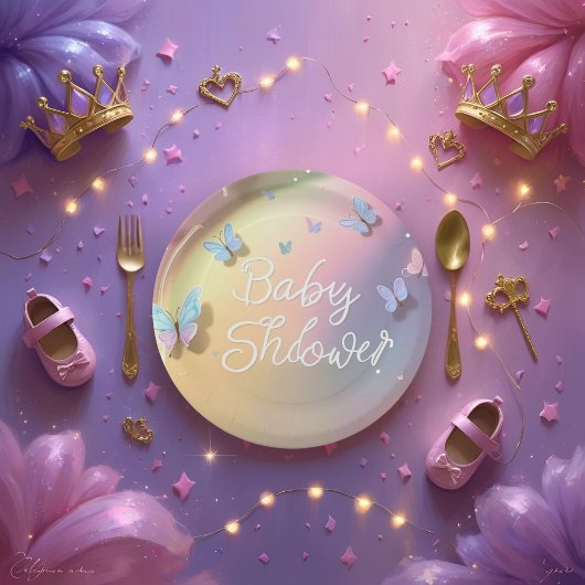 A Little Butterfly Has Arrived-paper plat Pappteller