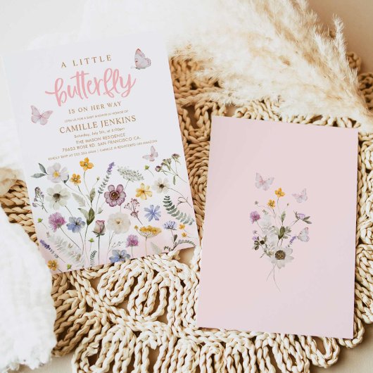 A Little Butterfly is on her way Baby Shower Einladung