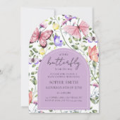 A Little Butterfly Is On The Way Purple Arch Einladung (Vorderseite)