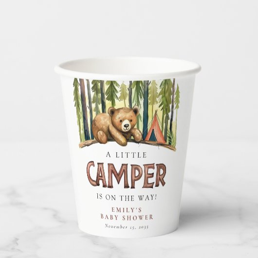 A Little Camper Forest Baby Shower Pappbecher (Vorderseite)