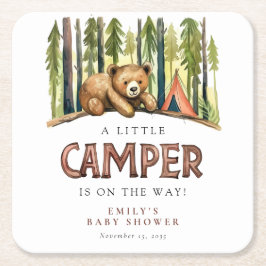 A Little Camper Forest Baby Shower Rechteckiger Pappuntersetzer