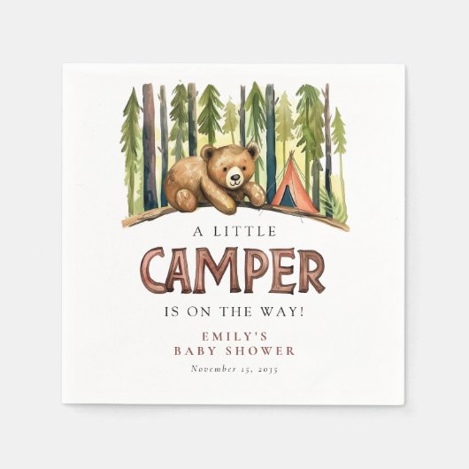 A Little Camper Forest Baby Shower Serviette (Vorderseite)