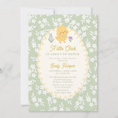 A little Chick is about to hatch Baby shower Einladung (Vorderseite)