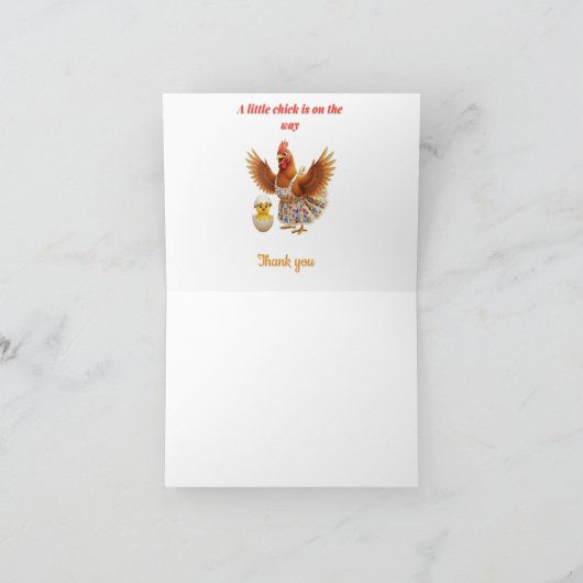 A little chick is on the way  dankeskarte (Innenseite)